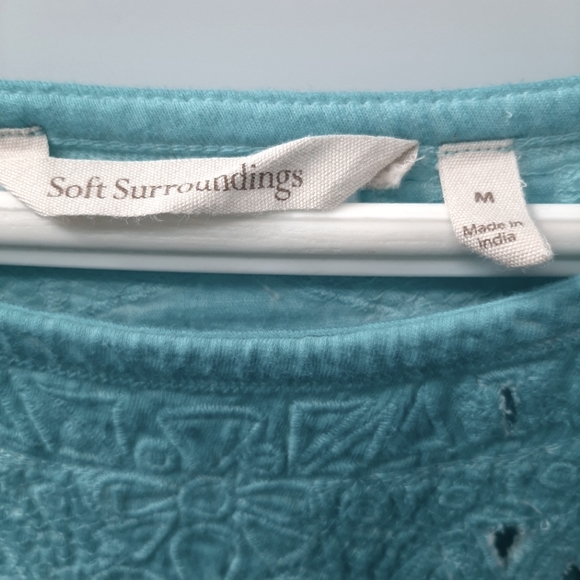 Soft Surroundings turquoise knit top medium - Picture 6 of 9